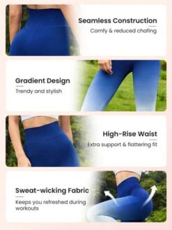 SHEIN Leisure Wide Waistband Ribbed Ombre Flare Leg Sports Pants -Sculptive Wear 168906226944aa7b541e21d590ea589c9462f40928 thumbnail 405x552