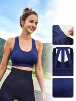 SHEIN Leisure Solid Cut Out Back Sports Bra -Sculptive Wear 1689062577a54b7d7d8359118015b82945adc5835a thumbnail 405x552