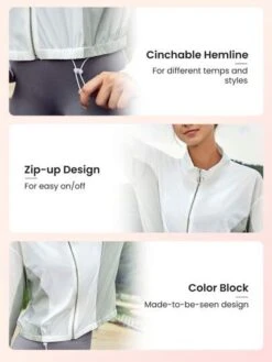 SHEIN Leisure Zip Up Drawstring Hem Sports Jacket -Sculptive Wear 1689064393d32e20a57597600c4c0615b064bdcd49 thumbnail 405x552