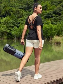 SHEIN Leisure Plus Criss Cross Back Sports Tee -Sculptive Wear 16890767611c00852d94f209a7292b481ad37d52dd thumbnail 405x552