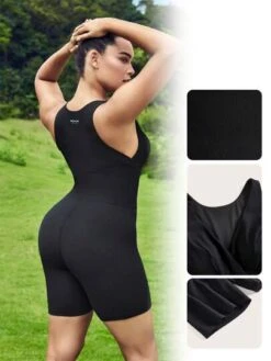 SHEIN Leisure Plus Solid Sports Romper -Sculptive Wear 1689076866f7a757742fec85ecb5bf9b120ecc3443 thumbnail 405x552
