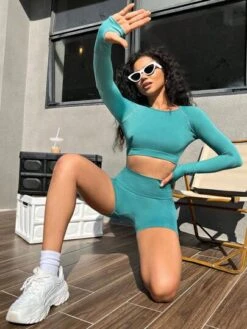 Cut Out Back Raglan Sleeve Sports Set -Sculptive Wear 16890796016cf4511c66902e91e6fff2581785ee27 thumbnail 405x552