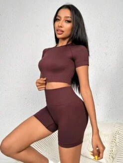 Seamless Raglan Sleeve Sports Set -Sculptive Wear 1689149484db842407aae24a0b691db253105c3ddc thumbnail 405x552