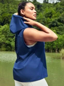 SHEIN Leisure Plus Cut Out Back Hooded Sports Tank Top -Sculptive Wear 168915039380e6dd110a52bca3d3359060283bf42c thumbnail 405x552