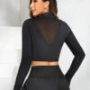 Contrast Mesh Thumbholes Zip Up Crop Sports Jacket -Sculptive Wear 1689211481bc21074fab3033bb163a20d1874b0ba9 thumbnail 405x552