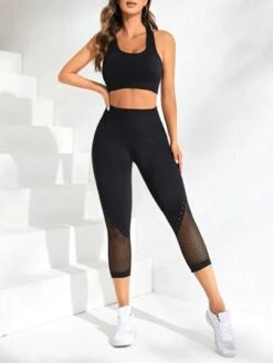 Wide Waistband Hollow Out Sports Set -Sculptive Wear 1689217202c9fdb7089d3107f4c82656cac83814ac thumbnail 405x552