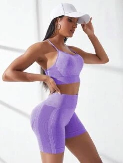 Seamless Solid Bra With Biker Shorts Sports Set -Sculptive Wear 1689241996d872894d8099a1b42bf7fb883bba96fa thumbnail 405x552