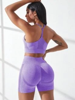 Seamless Solid Bra With Biker Shorts Sports Set -Sculptive Wear 168924199859f039d59898c050c419084a375e0e00 thumbnail 405x552