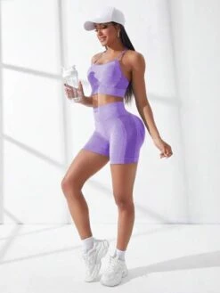 Seamless Solid Bra With Biker Shorts Sports Set -Sculptive Wear 1689242000bcf51cdf46aa82cf090167001d1dd139 thumbnail 405x552