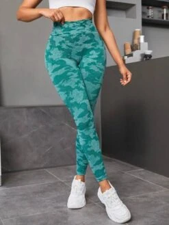 Camo Print Wide Waistband Sports Leggings -Sculptive Wear 16892550630959c037e47d2be9551bb0435d963e00 thumbnail 405x552