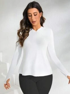 Solid Hooded Sports Sweatshirt -Sculptive Wear 168929747248cb932556d88281ca109ba5ea24bc46 thumbnail 405x552