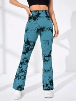 Tie Dye Wide Waistband Flare Leg Sports Pants -Sculptive Wear 1689322318a523ebdf1283f9584033108de7bffc0d thumbnail 405x552