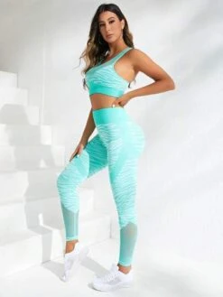Zebra Striped Mesh Insert Sports Set -Sculptive Wear 1689413284c33fc3bf9d18f43a03f65cc0319f0fea thumbnail 405x552