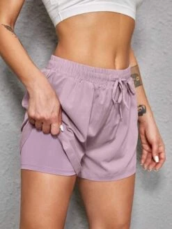 Drawstring Waist Split Hem Sports Shorts -Sculptive Wear 168956651493d951764287514a86baa5d8f2d51f8e thumbnail 405x552