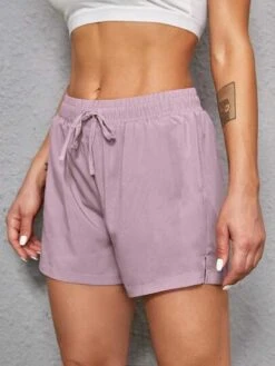 Drawstring Waist Split Hem Sports Shorts -Sculptive Wear 1689566516df89064287f8f4d98ffdcd4f1fa85005 thumbnail 405x552