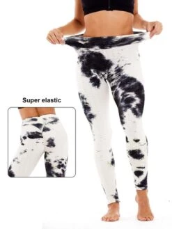 Honeycomb Textured Women's Tie Dye Women's Yoga Leggings -Sculptive Wear 1689573654c02e8a5a3e80cdc9d704510b1d2519e8 thumbnail 405x552