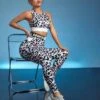 SHEIN Leopard Print Letter Tape Panel Sports Set -Sculptive Wear 16896499173dd599613e2b4c13a0f737a188f38e9d thumbnail 405x552