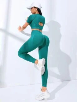 Solid Raglan Sleeve Sports Set -Sculptive Wear 16896827685af3cdbbe6a2bc52337b1f11547aafa7 thumbnail 405x552