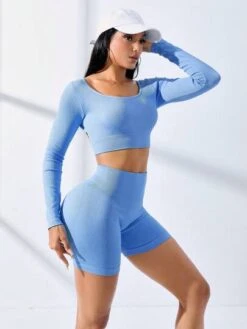 Crisscross Backless Crop Sports Tee & Biker Shorts -Sculptive Wear 16898192475d070cfe5f7f9b939818182514229cc2 thumbnail 405x552