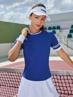 SHEIN Leisure Contrast Trim Sports Tee -Sculptive Wear 168983101311e885f594dd7a27ef9f76b11fc06bc2 thumbnail 405x552