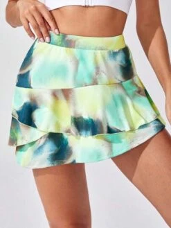 Tie Dye Two Layer Hem Skirt -Sculptive Wear 1689846070956a95780e35968238f35807a9492dcb thumbnail 405x552