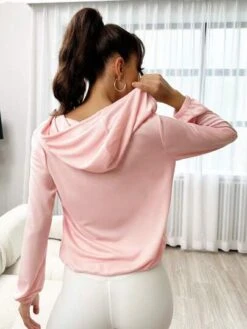 Half Zip Drawstring Sports Hoodie -Sculptive Wear 16898461411040a1feb3151dd27c77b11d257ebca5 thumbnail 405x552