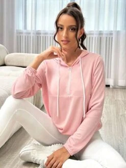 Half Zip Drawstring Sports Hoodie -Sculptive Wear 16898461451d10773997b93ccf8fbac424c5c5c0dc thumbnail 405x552