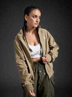 SHEIN In My Nature Ladies' Stand Collar Drawstring Zipper Closure Waterproof Outdoor Sports Casual Hiking & Commuting Jacket -Sculptive Wear 16900072154494ed8b42e36e9d1f2ed7cbd4af82e2 thumbnail 405x552