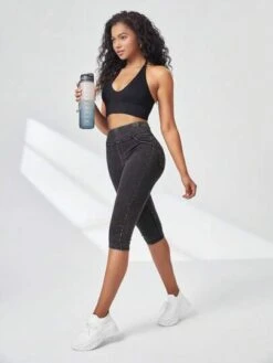 High Stretch Wide Waistband Capri Sports Leggings -Sculptive Wear 1690156829cc4ae2cad293bf88d6f02859920ea792 thumbnail 405x552