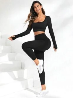 Seamless Square Neck Sports Set -Sculptive Wear 16901892904328fdeb43a1e27ea52acfca74972eca thumbnail 405x552