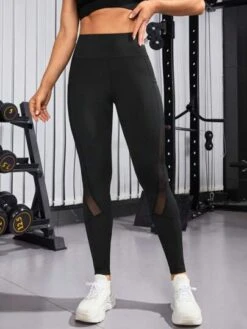 Contrast Mesh Sports Leggings With Phone Pocket -Sculptive Wear 169020649034659f005097c9f868c35055465702d8 thumbnail 405x552