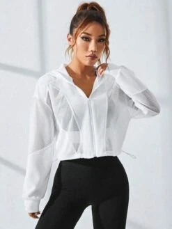 Hollow Out Zip Up Hooded Sports Jacket -Sculptive Wear 169026257661d3c6490d64f84a45b662de061ef670 thumbnail 405x552