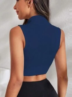 Zip Up Crop Tank Top