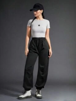 SHEIN In My Nature Women's Outdoor Running Workout Comfortable Loose Jogger Pants With Elastic Tapered Cuffs, Versatile & Fashionable Sweatpants -Sculptive Wear 1690278517dd1da03e4db4cd28b13c470c874cbf71 thumbnail 405x552