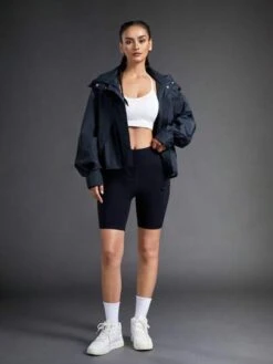 SHEIN In My Nature Women's Softshell Windproof, Water Resistant, Heavyweight Hiking Jacket With Hood And Hidden Pockets -Sculptive Wear 16902797655719e799b02d59cb903a936d0118d912 thumbnail 405x552