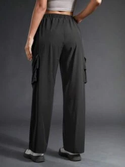 SHEIN In My Nature Women's Outdoor Waterproof Splash-proof Reflective Logo Print Multi-pocket Elastic Waist Fashion Hiking Pants With Adjustable Waist -Sculptive Wear 16902807757aff143e6e8c888d24e8ad4cfb1b528c thumbnail 405x552