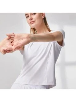 Yoga T-shirt Women's Short Sleeve Slim Fit Mesh Patchwork Sports Top, Quick-drying And Breathable For Summer -Sculptive Wear 1690298627601258a7fcd03050eb2717ab55c6c749 square thumbnail 405x552
