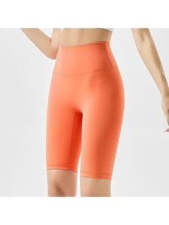 Summer Naked Feeling Yoga Pants, High Waist Push Up Stretchy Sports Leggings, Quick Dry Exercise Running Shorts