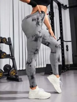Tie Dye Wide Waistband Sports Leggings