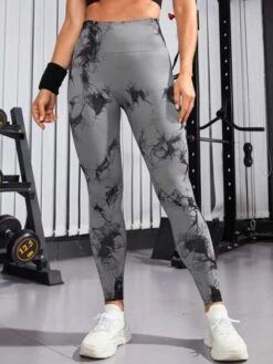 Tie Dye Wide Waistband Sports Leggings -Sculptive Wear 1690356997acf1893396c61d66838bc81be9651122 thumbnail 405x552