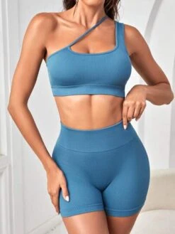 One Shoulder Sports Bra & Shorts -Sculptive Wear 169036503762a6ee6efc0318e4c4c89caf4e1fc8f3 thumbnail 405x552
