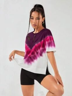 Tie Dye Drop Shoulder Sports Tee