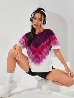 Tie Dye Drop Shoulder Sports Tee -Sculptive Wear 1690424052746e58c79984da0422440832ccfa2ea4 thumbnail 405x552
