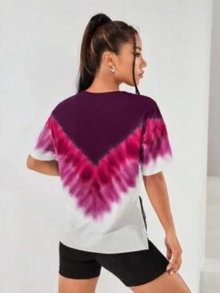 Tie Dye Drop Shoulder Sports Tee -Sculptive Wear 169042406093567894f83d89fba116e29b5684924a thumbnail 405x552