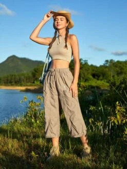 SHEIN In My Nature Women's Outdoor Wrinkle-fabric 3/4 Length Anti-splash Multi-pocket Pants -Sculptive Wear 1690441441a4e9044861a1510a6b49858e9cfc44e5 thumbnail 405x552