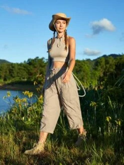 SHEIN In My Nature Women's Outdoor Wrinkle-fabric 3/4 Length Anti-splash Multi-pocket Pants -Sculptive Wear 16904414610ba75194209baacfe84794453cfc24c8 thumbnail 405x552