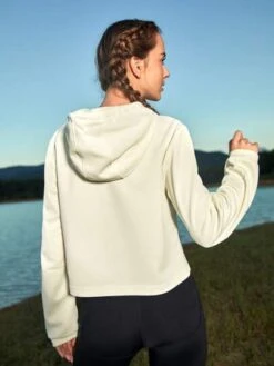 SHEIN In My Nature Women's Thick Outdoor Sports Hiking Hoodie With Big Pockets, Fashionable Style