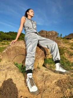 SHEIN In My Nature Women's Outdoor Zipper Design Adjustable Waist And Elastic Cuff Loose Fit Trendy Jumpsuit -Sculptive Wear 1690443104778c33c665d81cc5c05a84849bcfe752 thumbnail 405x552