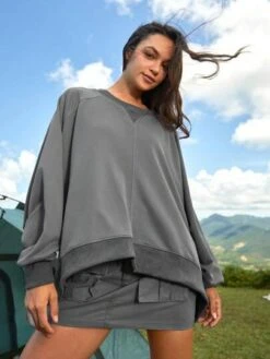 SHEIN In My Nature Women's Outdoor Super Oversized Comfortable Soft Stylish Sweatshirt -Sculptive Wear 1690443132698be2c3249975b742b2d955b3f046ba thumbnail 405x552