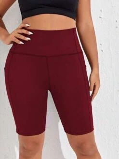 Plus High Stretch Wide Band Waist Sports Shorts With Phone Pocket -Sculptive Wear 169044364795ec2b4b6d0208909345efdc324222cc thumbnail 405x552